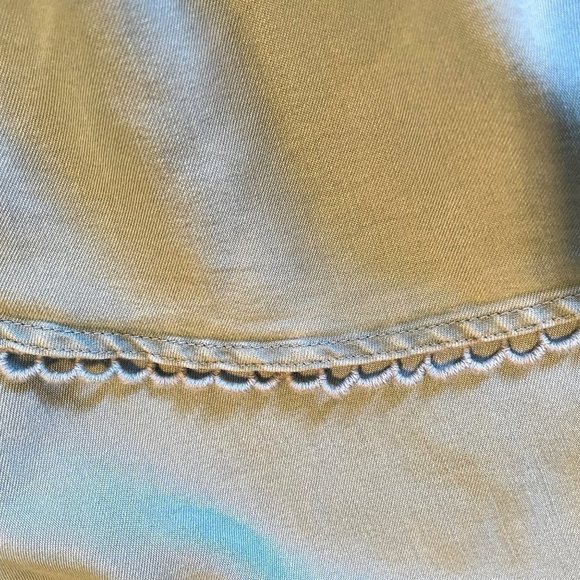 14W OX Blue Chambray Terra & Sky Women's Plus Off Shoulder Ruffle Neck - Picture 8 of 11